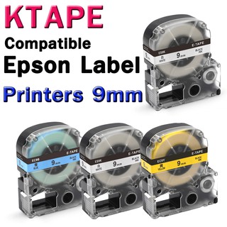 KTAPE เทปพิมพ์ฉลาก สำหรับ Epson LabelWorks ขนาด 9mm ยาว 8เมตร ( Compatible Epson Label Printers Laminated Label Tapes )
