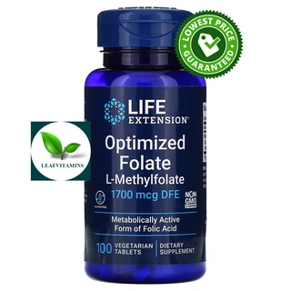 Life Extension Optimized Folate (L-Methylfolate) 1,700 mcg / 100 Vegetarian Tablets