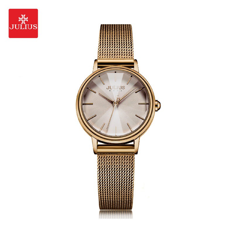 Julius นาฬิกาข้อมือผู้หญิง รุ่น JA-1120E สายสแตนเลสสตีลสีน้ำตาล