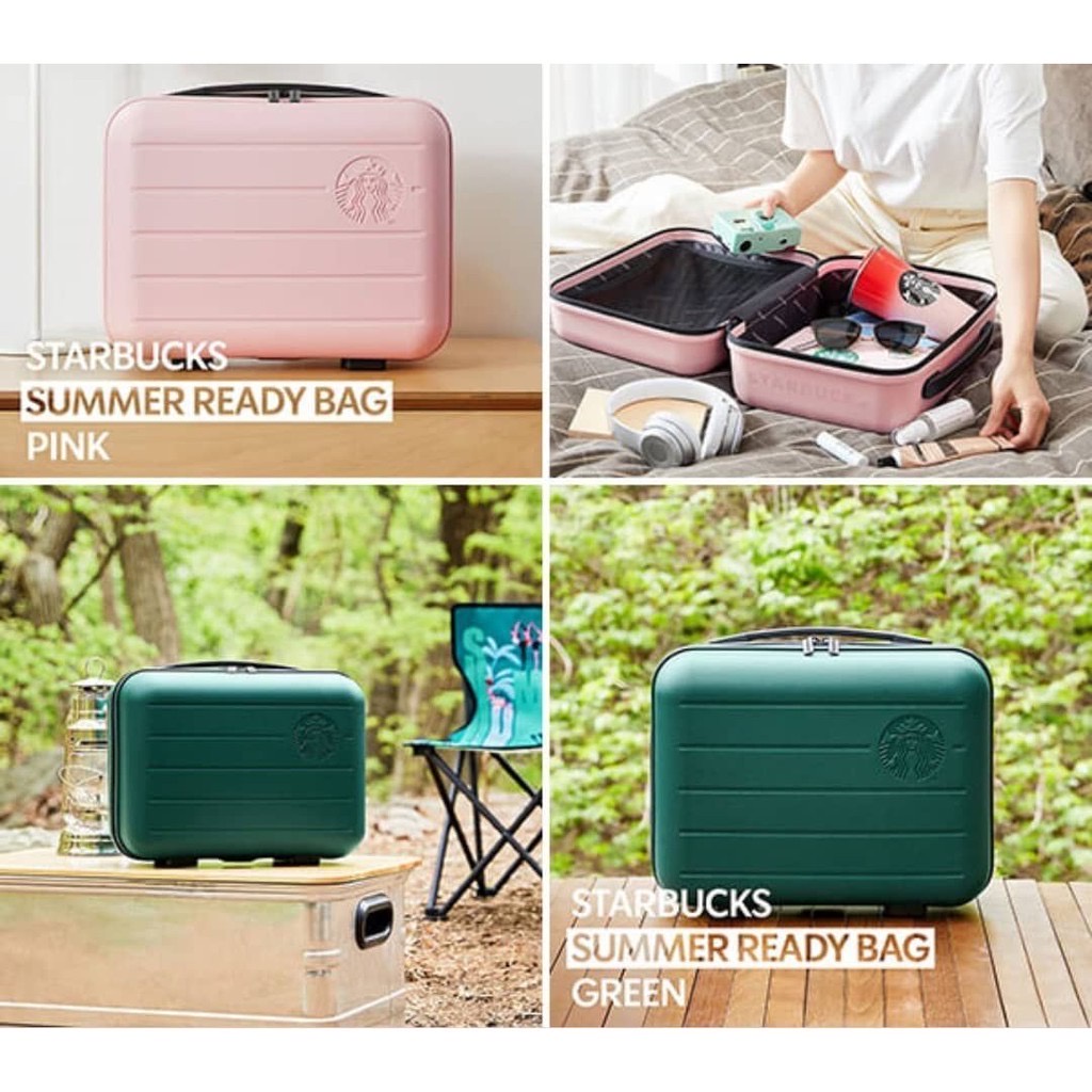 Starbucks Make up Bag กระเป๋าเดินทางขนาดเล็ก กระเป๋าเดินทาง เคสพกพา 14 นิ้ว