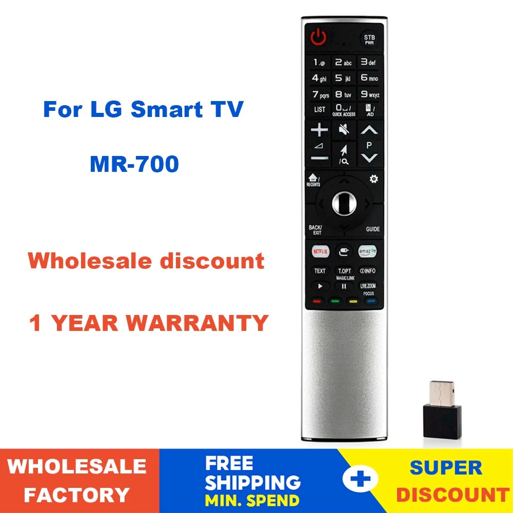 Lg รีโมตคอนโทรลสมาร์ททีวี แบบเปลี่ยน สําหรับ LG Smart TV MR-700 AN-MR700 AN-MR600 AKB75455601 Akb75455602 Oled65g6p-u พร้อม Netflx