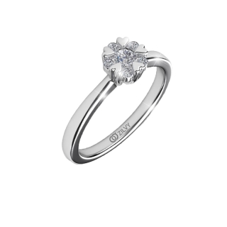 ZILVY Pitchada - แหวนเพชรผู้หญิง 0.10 กะรัต Color D เพชรน้ำร้อย (GR464)