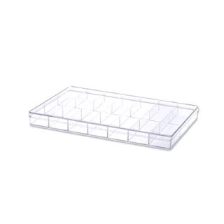 boxbox No.6121SPL (2 กล่อง) ขนาด 16.7 x 25.6 x 2.5 ซม. กล่องพลาสติกใส แบ่ง 21 ช่อง ใส่พระเครื่อง 1661215