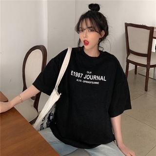 Triple A💕 oversized shirt women 2021 summer new round neck Short sleeve T-shirt Mid-length half-sleeved T-shirt female