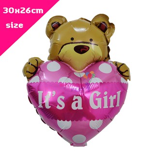 Balloon Fest ลูกโป่งฟอยล์มินิ หมี Its A BOY or GIRL ขนาด 30x26ซม. ของขวัญ แรกคลอด