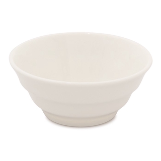 🔥ยอดนิยม!! ชามปากบานลายลอน โบนไชน่า รุ่น BC-WV15 ขนาด 6 นิ้ว สีขาวงาช้าง Bone China Bowl 6" BC-WV15 Ivory White Color