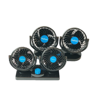 FAN (สีดำ) พัดลมติดรถยนต์ 12V 24V, หัวคู่ 5 นิ้ว, หัวคู่ 6.5นิ้ว, ปรับได้ 2 ระดับ สามารถหมุนได้ 360 องศา