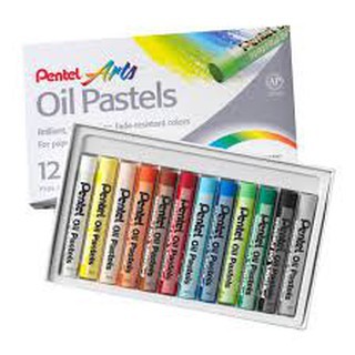 สีชอล์ค (Oil pastels) Pentel (เพนเทล) 12สี Pentel Oil Pastel ของแท้ 100 %