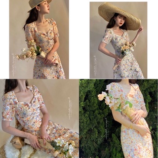 [สินค้าพร้อมส่ง]🌼Daisy DRESS  ชุดเดรสลายดอกเดซี่สุดหวาน สไตล์คุณหนู 📍พร้อมส่ง