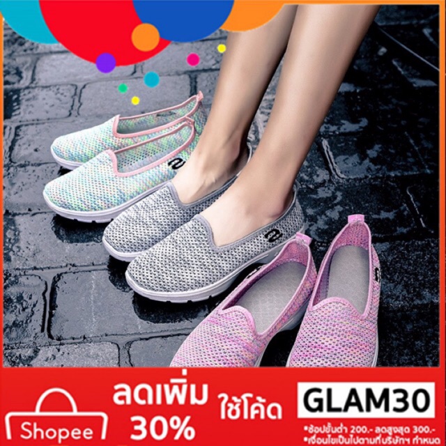 35~40 เพื่อสุขภาพ size รองเท้าคัชชู 🔥🌸💋skechers ผู้หญิง slip-ons รองเท้า ไซส์ใหญ่ go Women walk casual