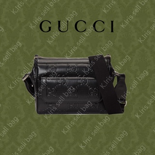 Gucci/ GG/ กระเป๋าสะพายข้างพิมพ์ลายนูน
