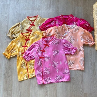 เสื้อจีน แขนตุ๊กตา ลายจีน Chinese blouse