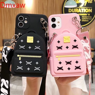 เคสโทรศัพท์มือถือ แบบนิ่ม พร้อมกระเป๋าสตางค์ และสายคล้อง หรูหรา สําหรับ OPPO A54 A74