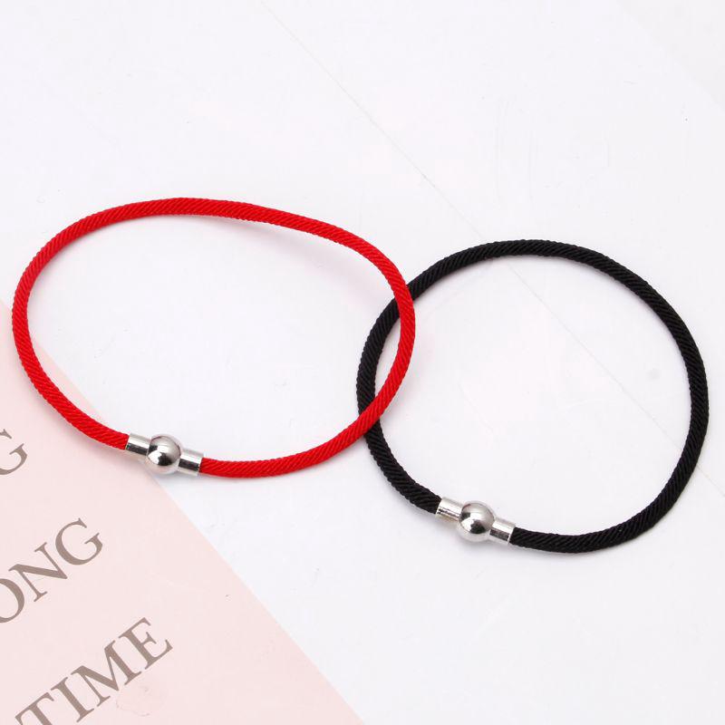 สร้อยข้อมือเชือกถักสีดําแดง autu lucky kabbalah
