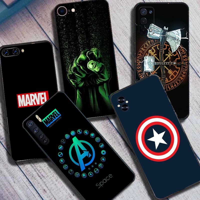 OPPO F19 R9 F1 R9S A16 A96 A76 Reno 7 7Z Pro Plus lite Marvel โลโก้ซิลิโคนเคสโทรศัพท์