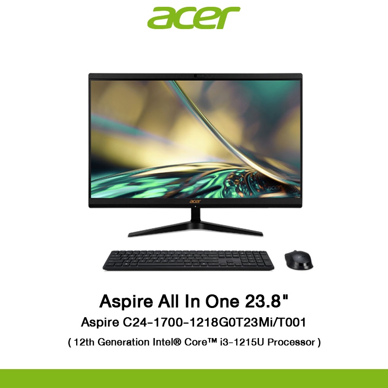 Acer Desktop All In One Aspire C24-1700-1218G0T23Mi/T001 (DQ.BJFST.001) - i3-1215U 8G256G UMA W11 (office) (คอมพิวเตอร์ตั้งโต๊ะ)