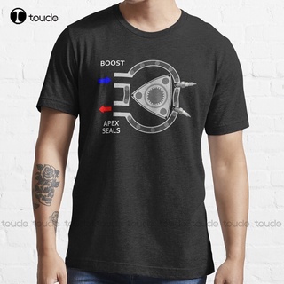 T-shirt  ไดอะแกรม - Boost In, Apex Seals Out. เสื้อยืด คอกลม เทรนด์สําหรับผู้ชายS-5XL