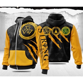 Fraternity เสื้อแจ็กเก็ต มีฮู้ด แต่งซิป แบบดึงขึ้น ลาย Triskelion Tau Gamma Phi