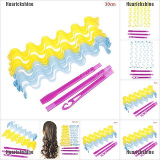 💕Good quality 12Pcs Portable Magic Long Hair Curlers Curl Maker Rollers Spiral Leverage Former