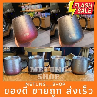 ลดแรง🔥 กาแฟรุ่นพรีเมี่ยมไททาเนียมแก้วสแตนเลส วัสดุฝาพลาสติกไททั่น พร้อมขอบยางซิลิโคน 355 ml