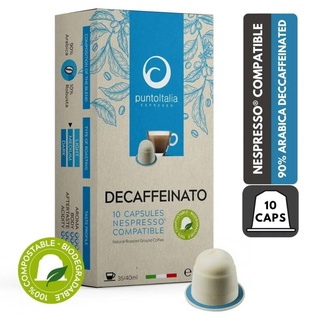 Punto Italia Espresso กาแฟแคปซูล DECAFFEINATO อาราบิก้า 90% สำหรับเครื่อง Nespresso® (10 แคปซูล)