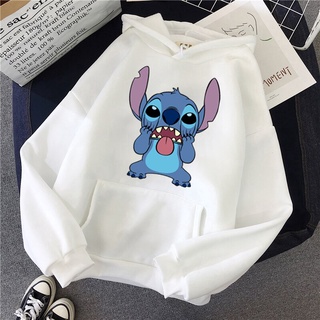 Yttq เสื้อกันหนาว มีฮู้ด ผ้าฝ้าย ลาย LILO STITCH น่ารัก สีชมพู สไตล์เกาหลี สําหรับผู้ชาย XQ