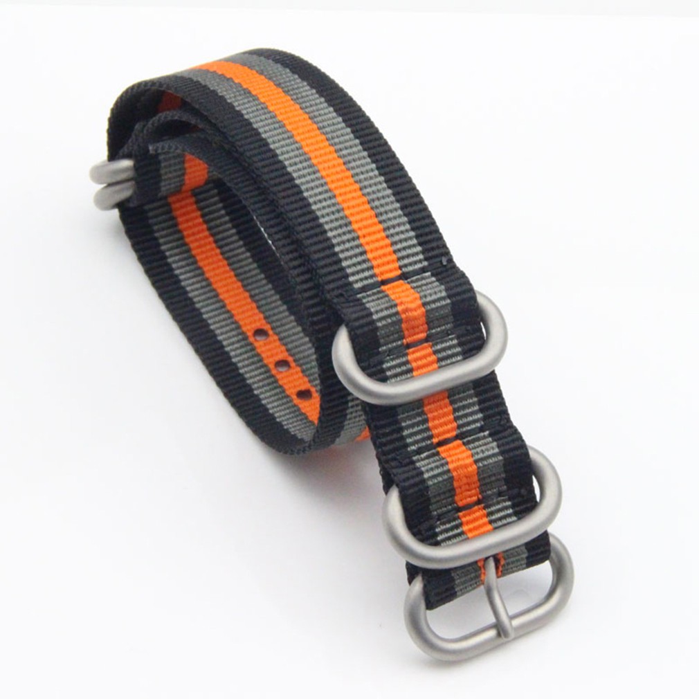 สีส้มสีสันสดใส 18 มม. สายนาฬิกา 20 มม. นาฬิกา Casual Canvas Zulu Strap 22 มม. สายนาฬิกาทดแทน 24 มม.