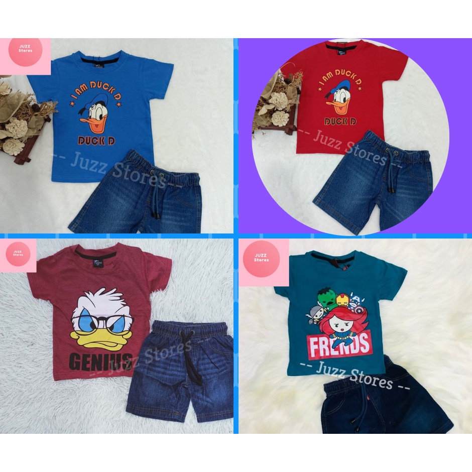 Boy Set/ เสื้อยืดเด็กชาย + Short_Kid Clothing Set_Donald Duck/ Super Hero