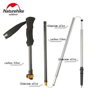 (มีของพร้อมส่งฟรี)ไม้เท้าเดินป่าพับได้ Nature-hike Trekking Pole 5ท่อน Carbon+Aluminium 1ข้าง รับประกันของแท้