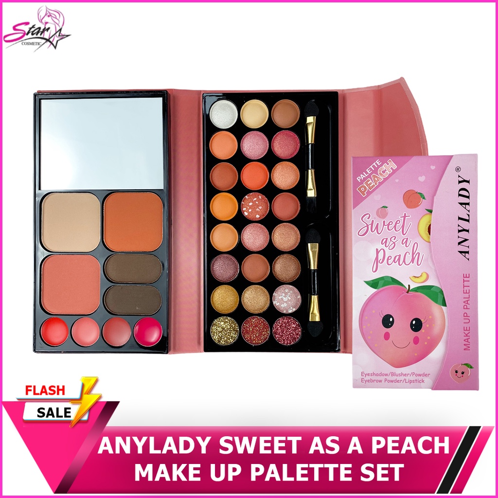 Sweet as a peach by Anylady 8636Eเมคอัพพาเลท แก้ม+แป้ง+คิ้ว+ปาก+ตา ครบในตลับเดียว