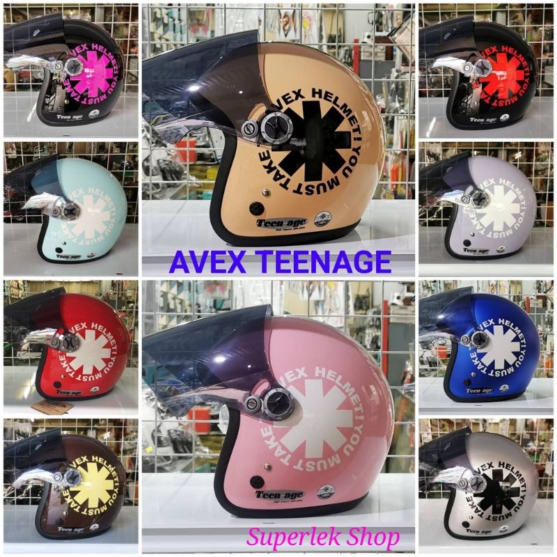 หมวกกันน็อค AVEX TEENAGE ลายต่างๆ สินค้าคุณภาพ ขนาดเบอร์ L ( วัดรอบศร๊ษะได้57-59 Cm.)
