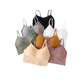 [12LWMT ใส่โค้ดลดเพิ่ม]Fin Fin สปอร์ตบรา Sport bra ผ้าคอตตอน สายปรับได้ ไซส์ 32-38 ครอปบรา บราไร้โครง bra ชุดชั้นใน SPB3