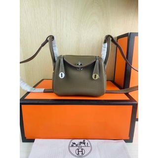 Hermes Lindy mini 19 Grade vipรายละเอียดการตัดเย็บเทียบแท้  size 19 cm