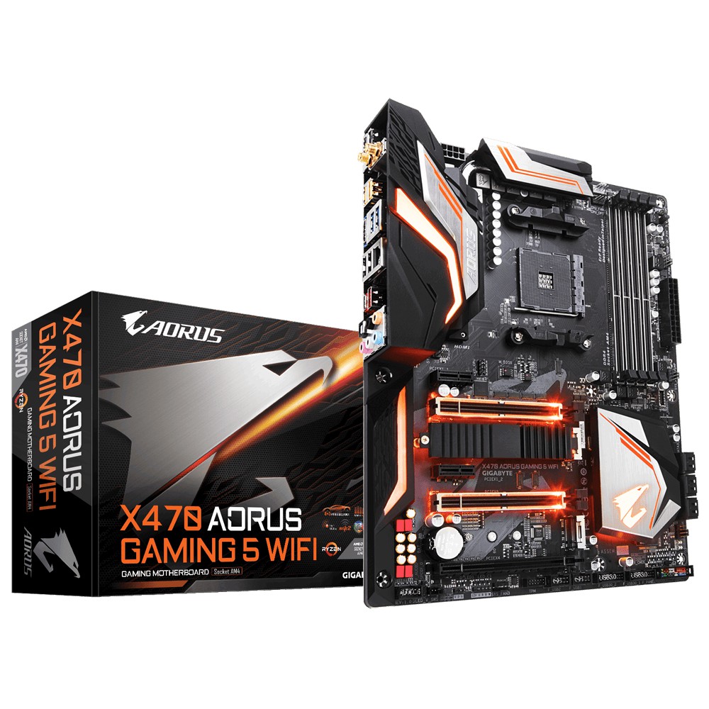GIGABYTE X470 AORUS GAMING 5 WIFI MOTHERBOARD (ซ็อกเก็ต AM4 / รองรับ AMD RyzenTM)