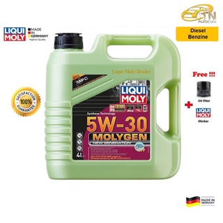 Liqui Moly 5w-30 MolyGen DPF น้ำมันเครื่องสังเคราะห์แท้ Additive ขนาด 4 ลิตร (เบนซินและดีเซล)