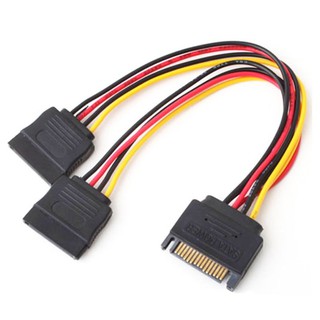 15 Pin SATA M To 2 SATA Cable Splitter Power Female Male 4.9