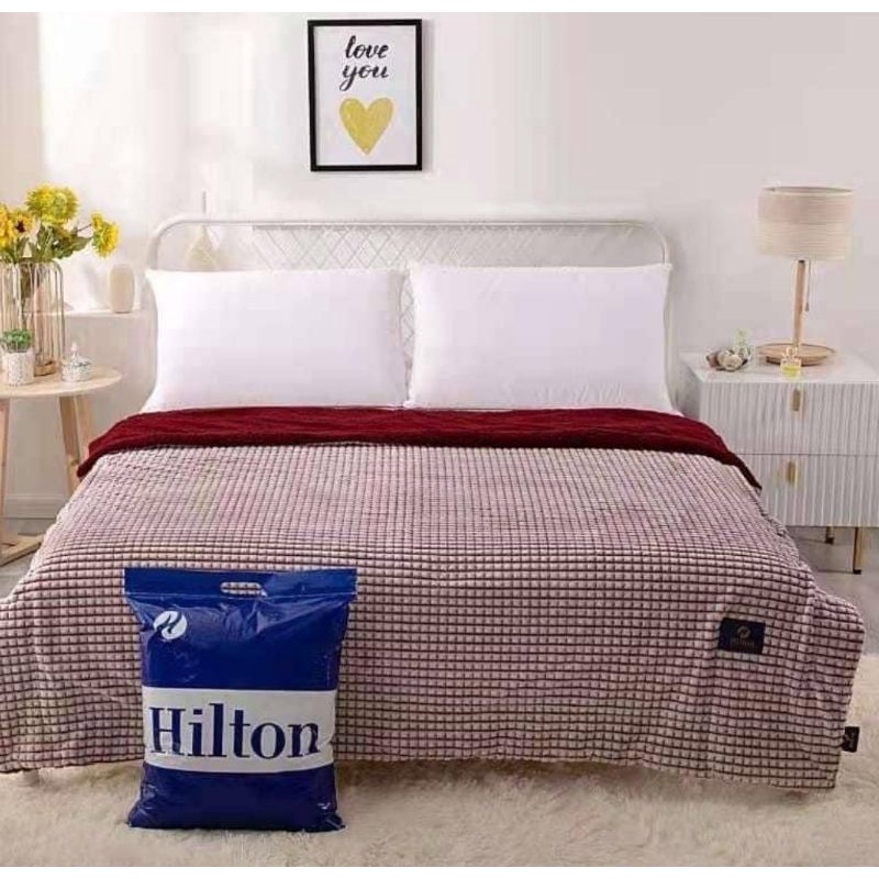 ผ้าห่มขนแกะ ผ่าห่ม Hilton