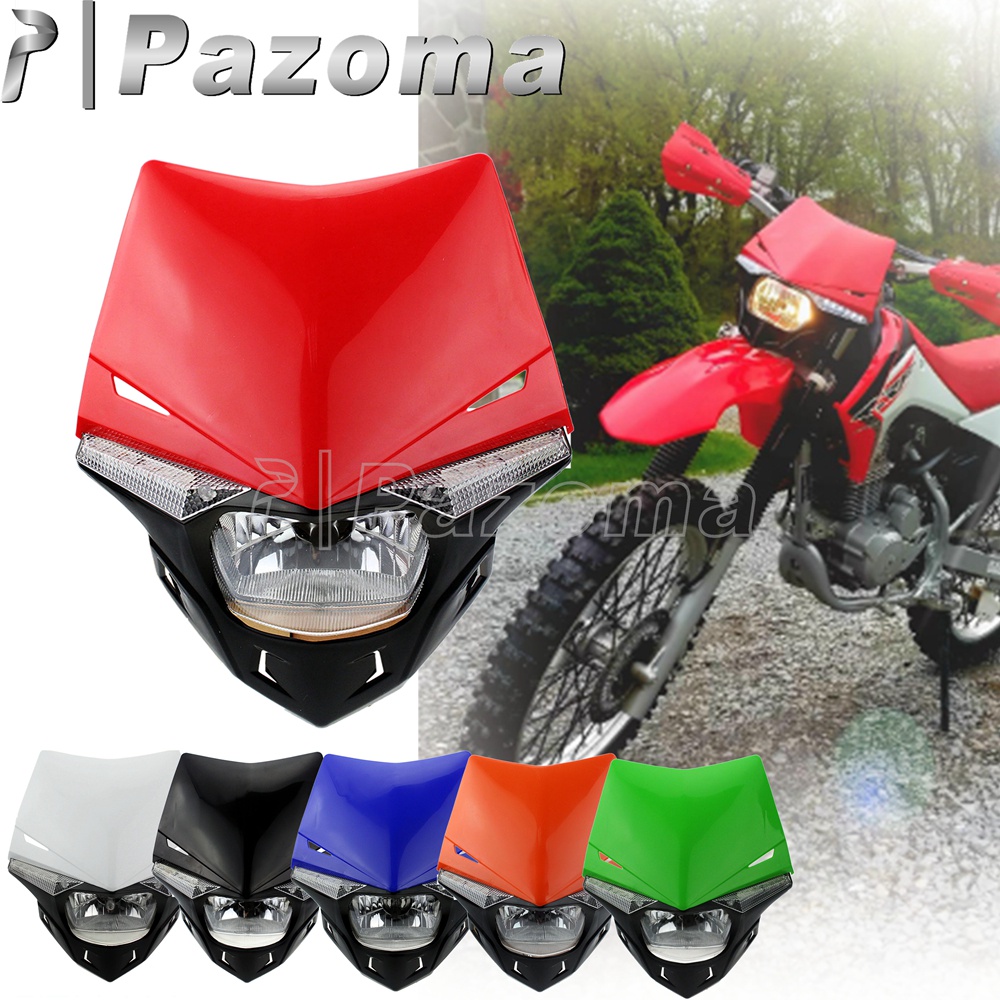 PA Universal รถจักรยานยนต์ LED ไฟหน้า Fairing สำหรับ Honda CRF 150 230 250 300 450 XR650 Dirt Bike Off-Road Enduro Motoc