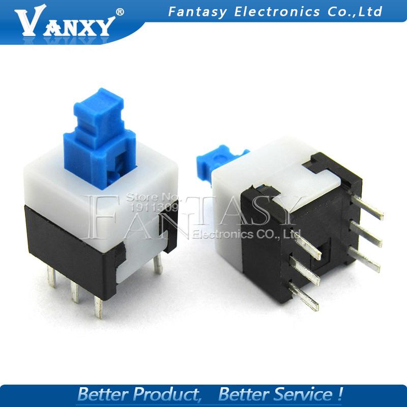 20PCS 8X8 8*8 mm 6Pin Push Tactile Switch Self lock /Off button Latching switch Wholesale Electronic