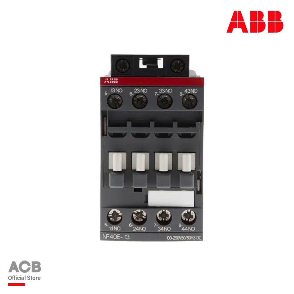 ABB Contactor Relay - 4NO, 6 A Contact Rating, AF Range รหัส NF40E-13 : 1SBH137001R1340 เอบีบี ACB O