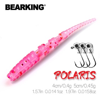 Bearking เหยื่อปลอม แบบนิ่ม ขนาด 4 ซม. 5 ซม. สําหรับตกปลาไพค์ เบส 50 ชิ้น เหยื่อล่อหัวงู