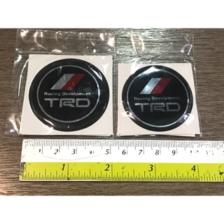 สติ๊กเกอร์ กลมนูน สำหรับติดดุมล้อโลโก้ TRD  เป็นงานเรซิ่นนูน