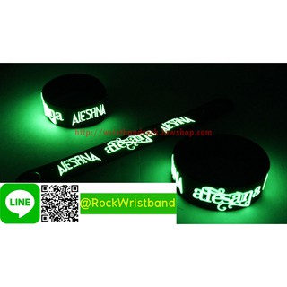 ALESANA ขายริสแบนด์เรืองแสง  ALA123GA Wristband สายรัดข้อมือวงร็อค