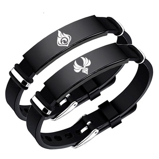 anime genshin impact stainless steel bracelet god eye หญ้าลม fire thunder water ice rock cosplay xiao สร้อยข้อมือสำหรับผู้หญิง men เกนชินอิมแพค