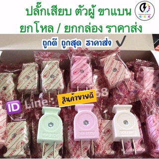 ปลั๊กตัวผู้ ขาแบน ราคาส่งต่อ หลากหลายยี่ห้อ มีแบบโหล(12ชิ้น) ~ (ยกกล่อง x 5 โหล 60ตัว ราคาส่ง)