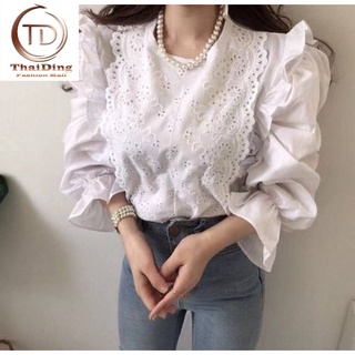 💥Lace Top💥💥  เสื้อแขนยาว แต่ลูกไม้ฉลุTD411