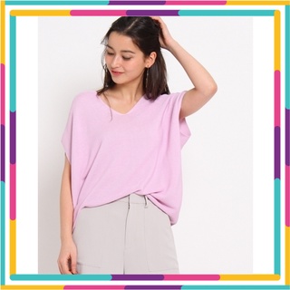 🍭OZOC96 : Ozoc Purple Knit Blouse เสื้อผ้าไหมพรมทรงเก๋ๆ ผ้าไม่หนามาก ใส่หลวมๆ