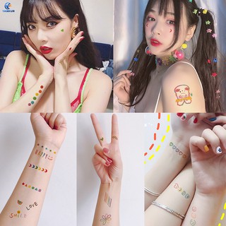 สติกเกอร์แทททู ลายการ์ตูน สไตล์แฟชั่น 30 ชิ้น