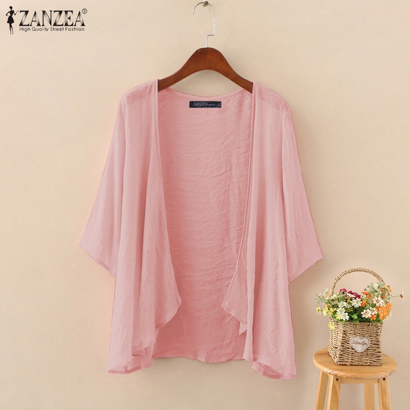 zanzea เสื้อคลุมคาร์ดิแกนสําหรับสตรีแขนยาวครึ่งแขนทรงหลวม — صورة 4