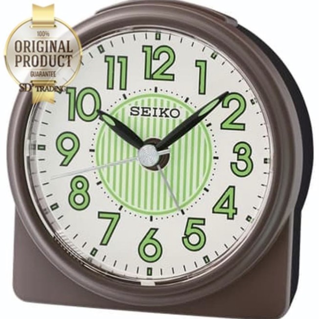 SEIKO นาฬิกาปลุก Alarm Clock (Snooze) QHE177 QHE177W / QHE177B สีขาว/สีน้ำตาล